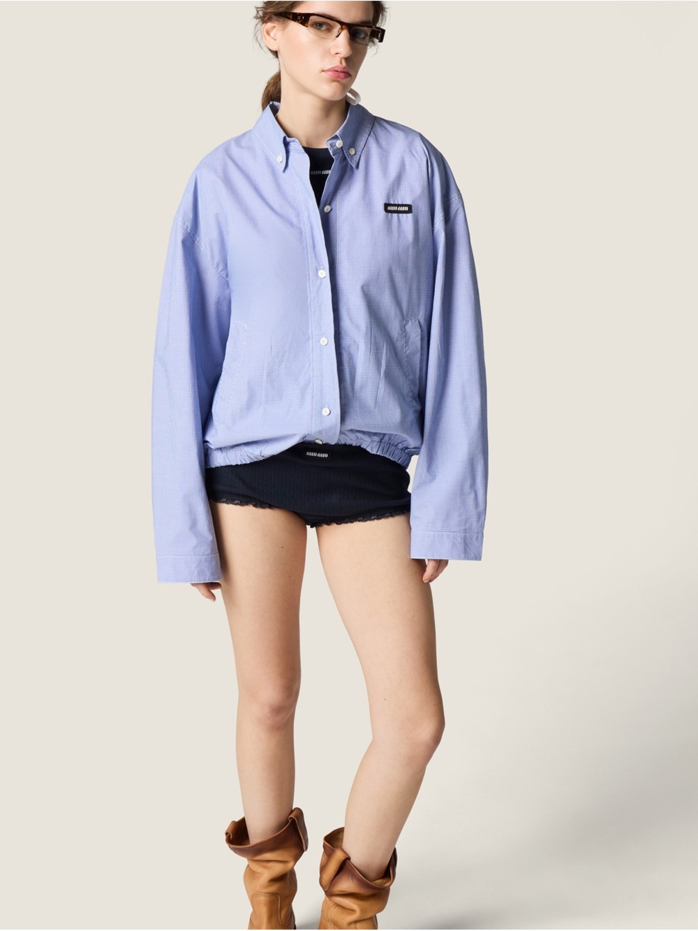 Miu Miu Gingham check blouson jacket It36